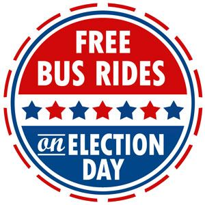 Happy Election Day, friends! Remember, rides are FREE all day - don't let a little rain stop you...get out there and vote!