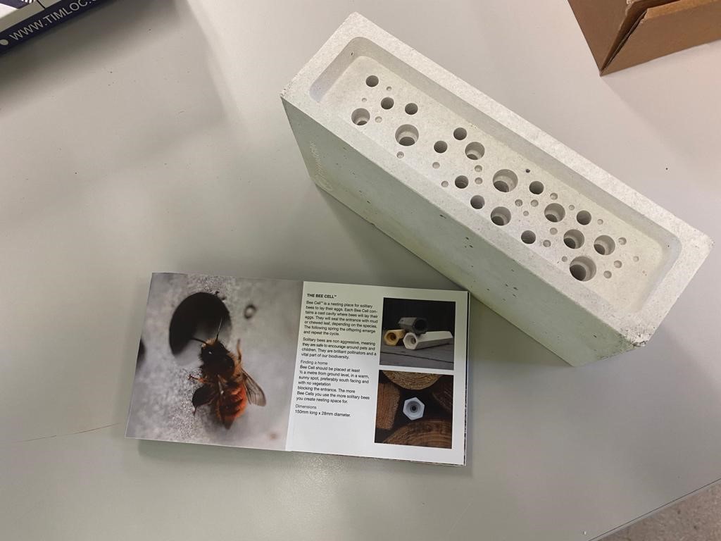 AcornPG's tweet photo. In several of our sites we've fitted #BeeBricks to promote #ecology & #biodiversity. The bricks are designed to mimic the way bees have historically nested in crumbling mortar work & walls - holes in the bricks are cast in different sizes to create space for bees to nest. https://t.co/RTbJc1Klfh