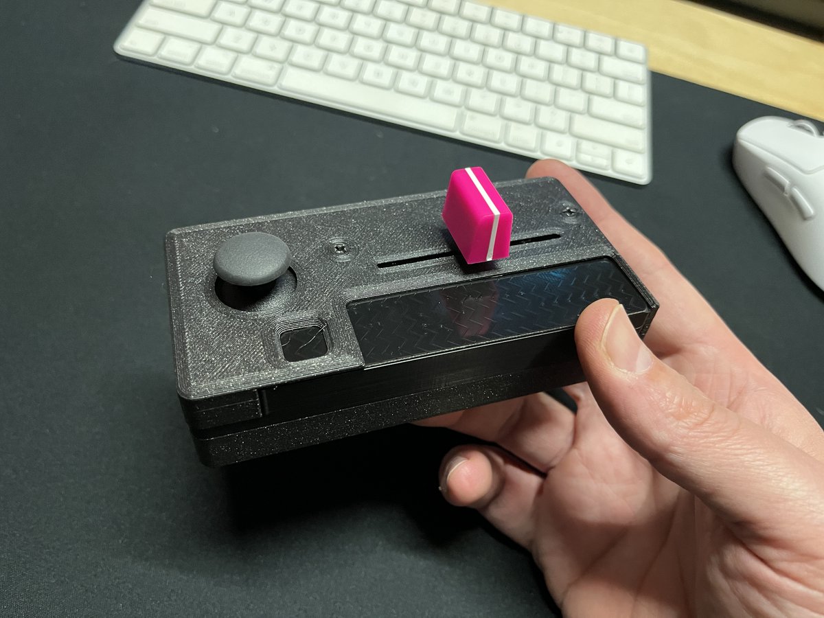 r_constanzo's tweet photo. Finally finished up the hardware. Decided to abandon the LED strip, and tightened up dimensions overall. Code still needs a bit of tweaking to fully linearize the output of the hall sensor-based fader, but pretty happy with it! https://t.co/T0YbiGleGI