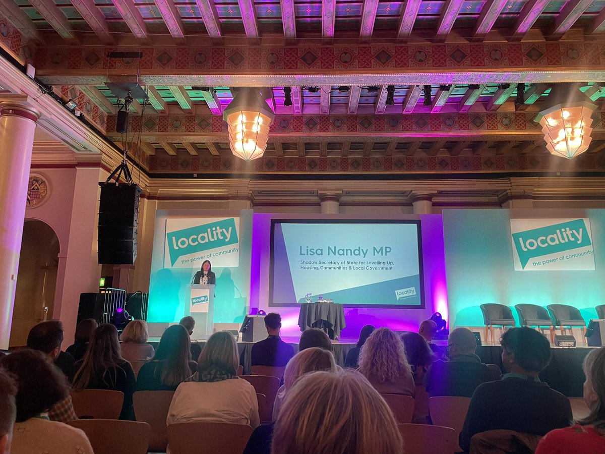 Brilliant talk from Lisa Nandy MP around community power.

 #Locality22 #Sheffield <a href="/1stCommunities/">Communities 1st</a> #community <a href="/Clarion_Group/">Clarion Housing Group</a>