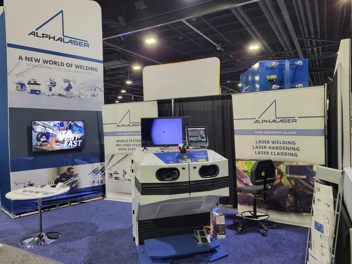 AlphaLaserUS's tweet photo. Stop by &amp; see us at @FabtechExpo this week!

We're giving #laserwelding technology demos at booth #C11066

EXPO HOURS:
Tues. Nov 8  |  10 AM - 6 PM 
Weds. Nov. 9  | 9 AM - 5 PM
Thurs. Nov 10  |  9 AM - 4 PM https://t.co/Ke8mAlikDp