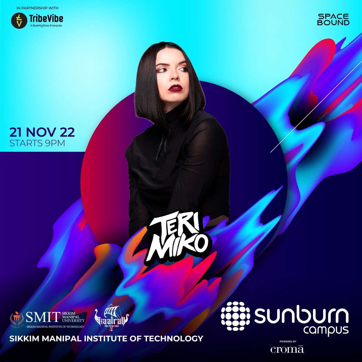 <a href="/CampusSunburn/">Sunburn Campus</a> in partnership with Tribevibe presents an evening for all the party animals in the house!

We are ready to rock and roll with <a href="/djterimiko/">174 BPM</a> at #SMIT's <a href="/kaalrav/">KAALRAV, SMIT</a> on 21st November, 9 pm onwards 

Co powered by <a href="/cromaretail/">Croma</a>

<a href="/shovenshah/">Shoven Shah</a>
#Tribevibe