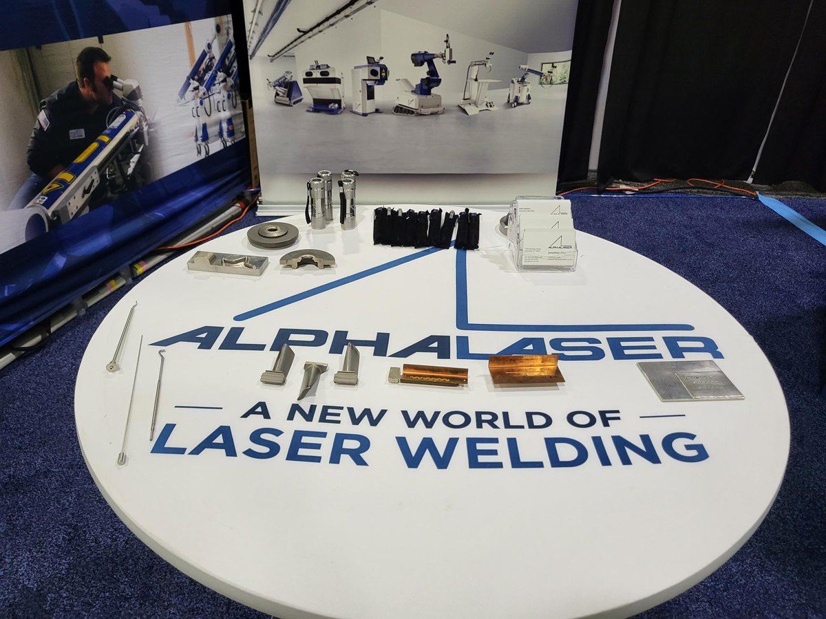 AlphaLaserUS's tweet photo. Stop by &amp; see us at @FabtechExpo this week!

We're giving #laserwelding technology demos at booth #C11066

EXPO HOURS:
Tues. Nov 8  |  10 AM - 6 PM 
Weds. Nov. 9  | 9 AM - 5 PM
Thurs. Nov 10  |  9 AM - 4 PM https://t.co/Ke8mAlikDp