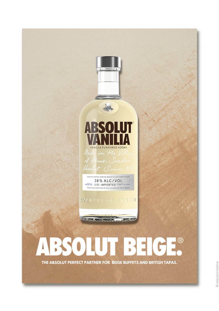 raejoancreative's tweet photo. All #BeigeBuffets need @ABSOLUTUK vanilla.
It's the perfect Absolut beige partner for #BritishTapas!

@OneMinuteBriefs https://t.co/gqQM1YV7aG
