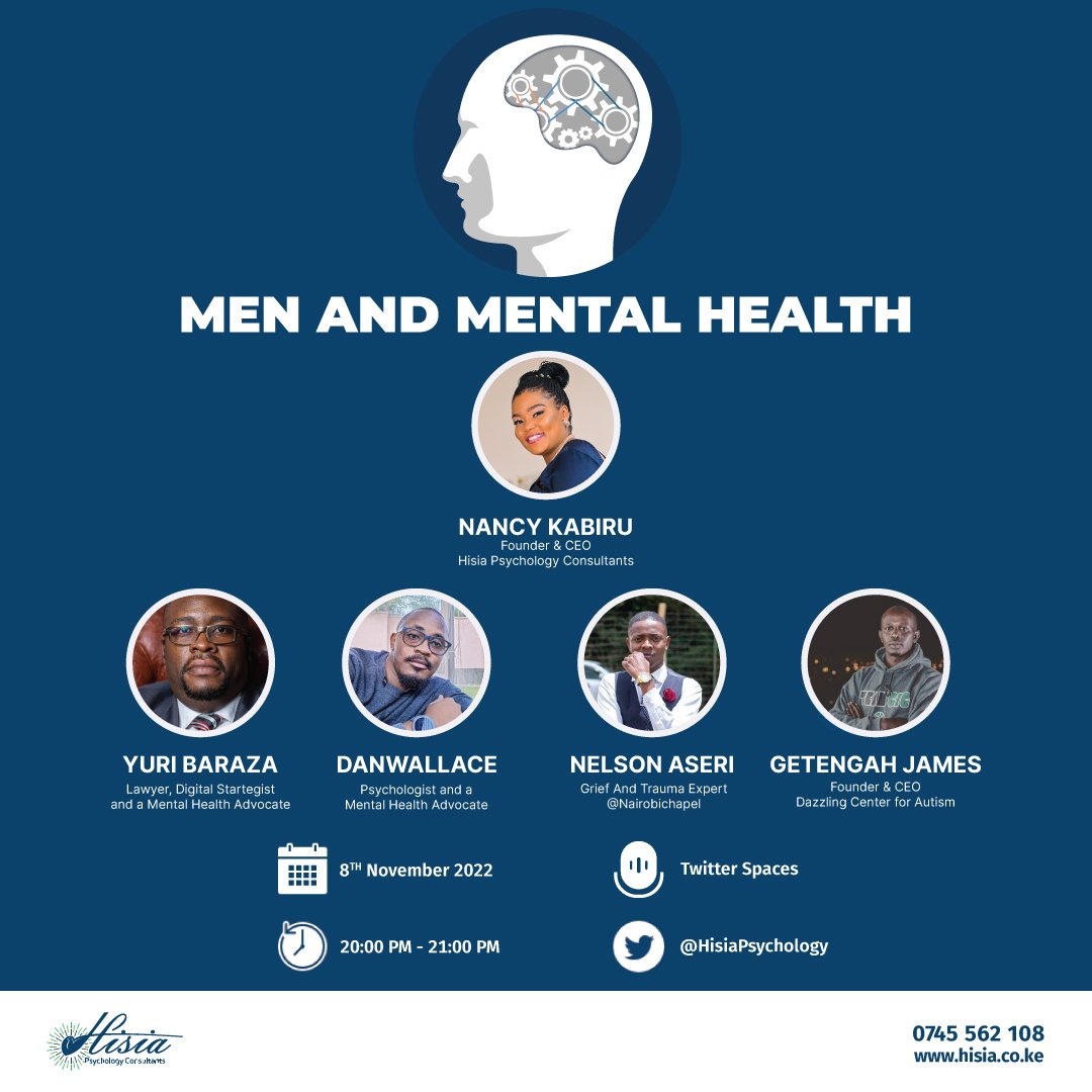 YuriBaraza's tweet photo. Join the Twitter Space on Men and Mental Health tonight from 8pm to 9pm with @HisiaPsychology and a panel including yours truly. 

https://t.co/40UIZtB9YF https://t.co/cX5IYQwmaj