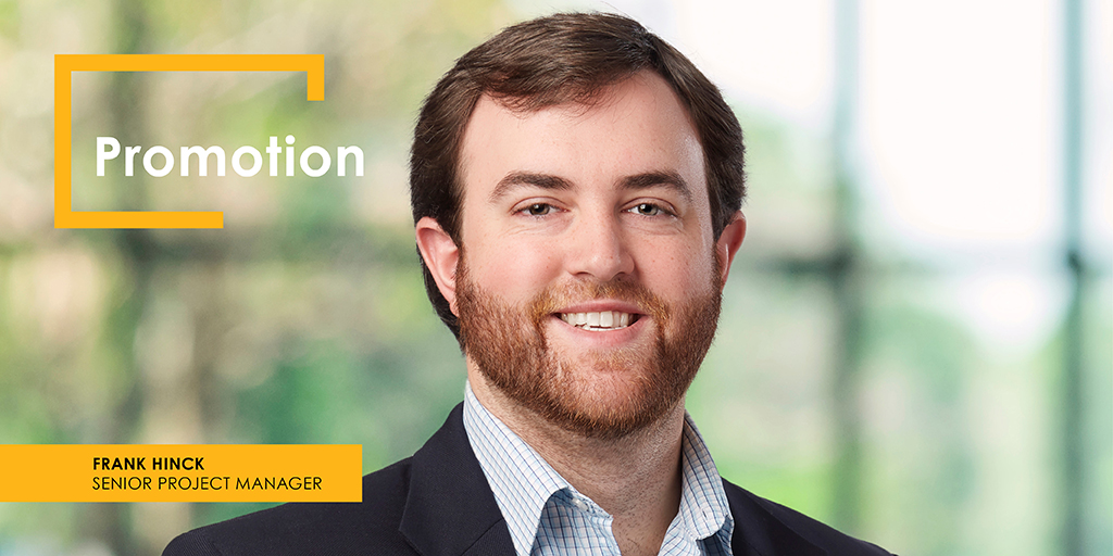 We're happy to announce the #promotion of Frank Hinck to Senior Project Manager! Since 2018 bit.ly/3WGO5J3 Frank has managed over four-million-sq-ft of #construction projects in the #office, #industrial, and #MedTech markets. Please join us in congratulating Frank.