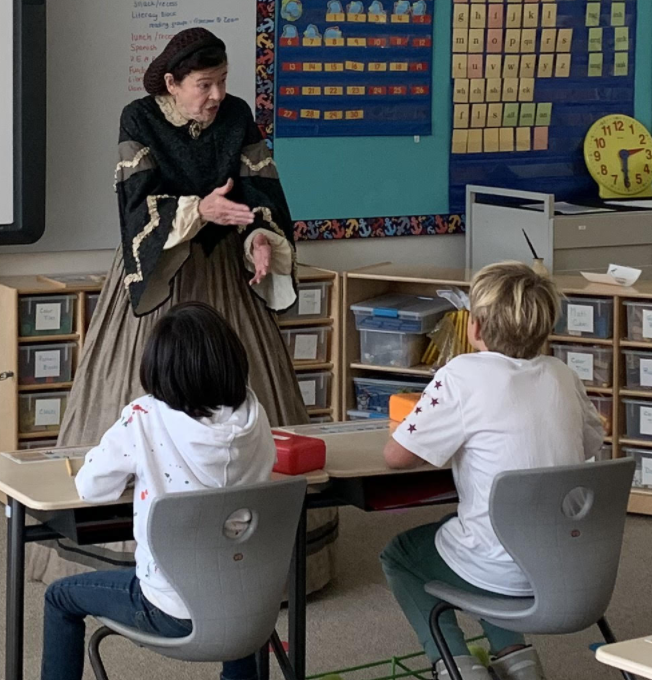 WillardSchool's tweet photo. Louisa May Alcott - or someone who knew a lot about her - joined our 2nd graders today to preview their visit next week to the Alcott's Orchard House. We're grateful to Ms Alcott for her visit. Concord is such a wonderfully historic community in which to learn. @LouisaMayAlcott https://t.co/nhfoMZLTSY