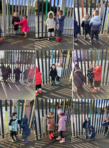 MrsMacaulayCPS's tweet photo. Primary 1 were enjoying taking their learning outside today. We went on a sound walk and measured the height of each other using our hands. #TeamTuesday #Outdoorlearning @misspurvisCPS @carmondean_ps https://t.co/NhRN5dWfV4
