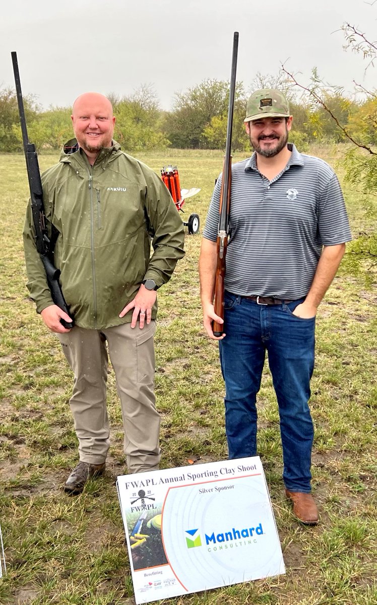 Congrats to Alan and John who brought home 2nd place at the Fort Worth Association of Professional Landmen Clay Shoot.  This event benefitted a Wish with Wings, National CMV Foundation, and the FWAPL Scholarship program. #charityfundraising #fortworth #oilandgassurveying