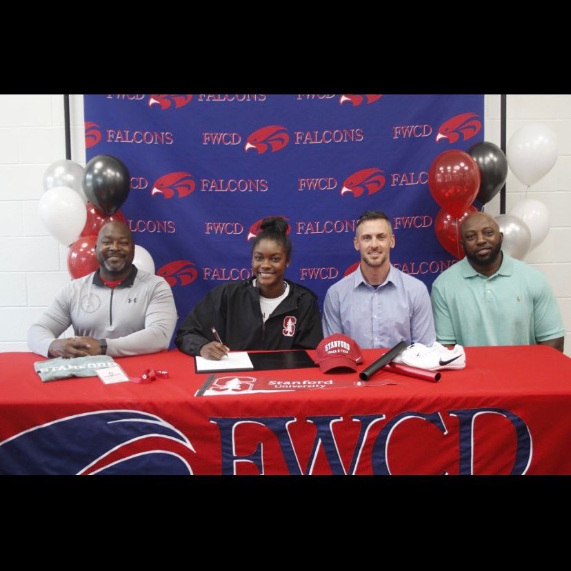 FWCD_Athletics's tweet photo. SIGNED! Congratulations to Rachel Nelson ‘23 on signing to run track at Stanford University! We are so proud of your incredible accomplishment and can’t wait to watch all of your future success!

#FWCDAthletics #FWCDFalconsForward https://t.co/O1u7uMSSoO