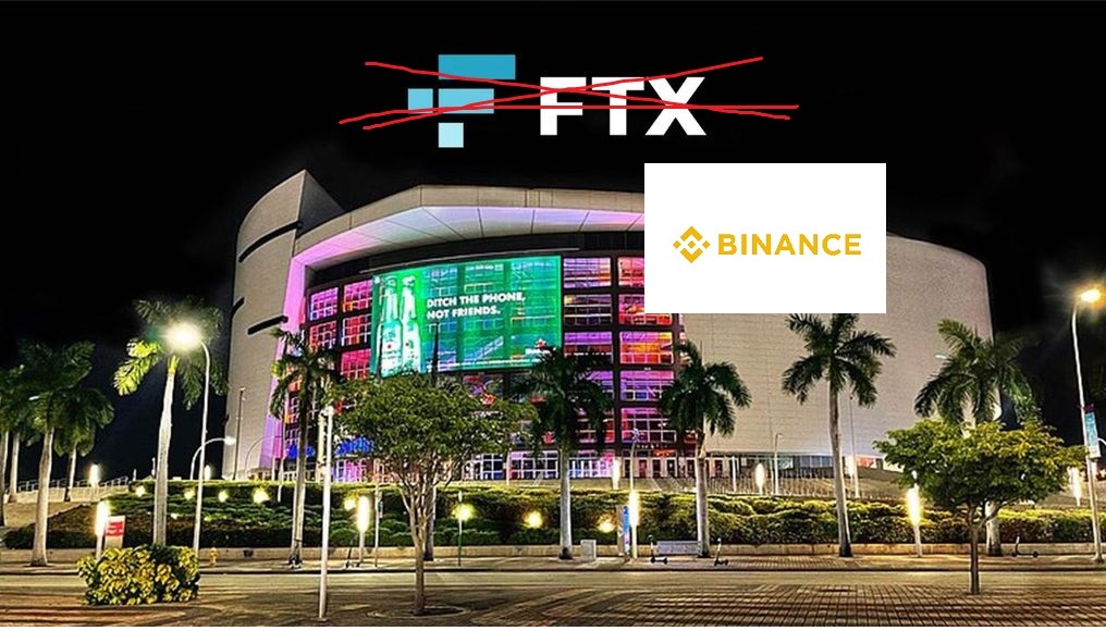 The Miami Heat's new arena: 

Now called "Binance Arena"

👀😅👀