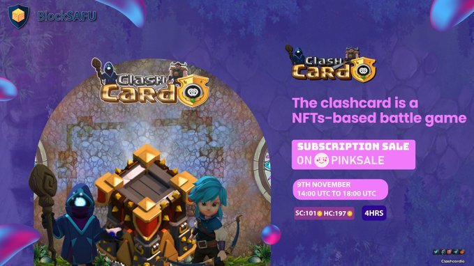 CattleTs's tweet photo. @ClashCardio inspired by mediaeval war cultures⚔️
 
🗓️9th NOV 14:00 UTC
 
➡️Buy/Sell 2% Fee
 
➡️Game Live on Test net
 
➡️P2E 💵
 
➡️NFTs utility
 
➡️DAO
 
➡️BlockSAFU
 
LINK: https://t.co/DIFKVYBVSg
 
#Clashcard #CLASH #Play2Earn #BSC #BNB #BSCgems #Binance #P2E #NFTs #presale https://t.co/JS5GIsiR9f