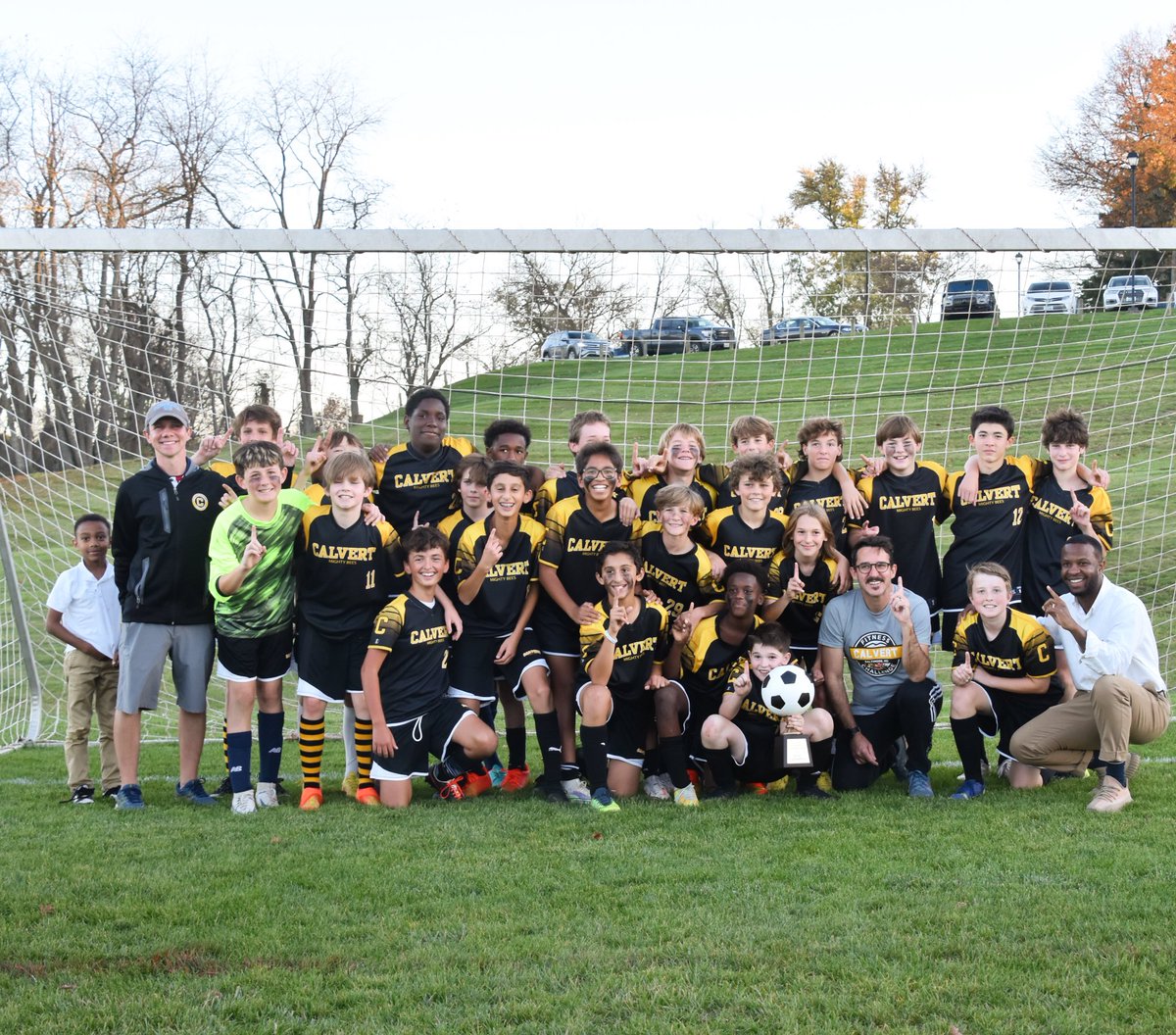 CS_MightyBees's tweet photo. Congratulations to our athletes and coaches on their Championship win yesterday in the Boys’ Soccer BAC finals. #GoCalvert! https://t.co/aw5YPHvsvh