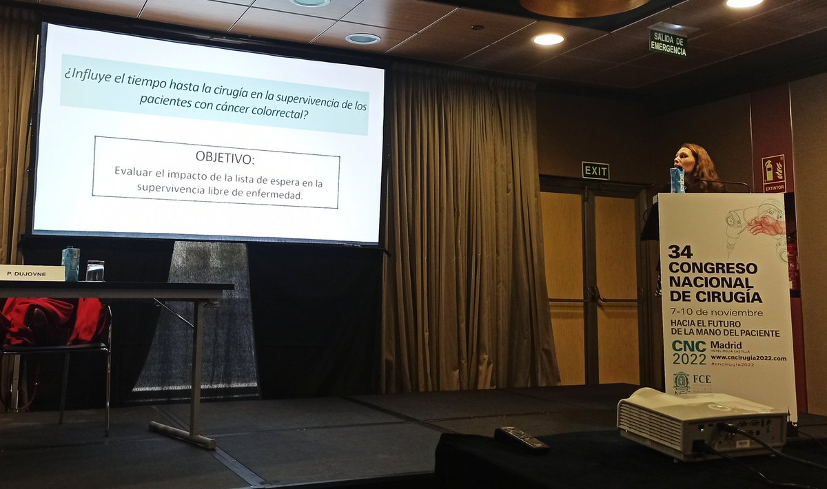 Gran presentación de la Dra. <a href="/ABenitezRiesco/">Ana Benítez Riesco</a> sobre nuestro estudio acerca del tiempo en lista de espera hasta la cirugía y su influencia en la supervivencia a largo plazo en los pacientes intervenido de CCR 🤓👏🏼

#cncirugia2022 

<a href="/ClinicoUcp/">UCP Hospital Clínico Valencia</a> <a href="/GVAclinic/">Hospital Clínic de València</a>