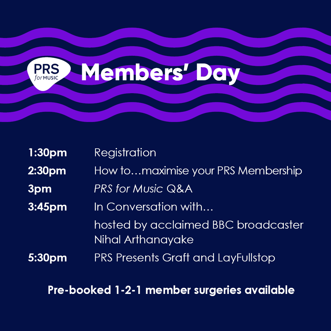 If you're a <a href="/PRSforMusic/">PRS for Music</a> Member heading to their Members' day in Manchester this Thursday, do say Hi to <a href="/PRSFoundation/">PRS Foundation</a> staff members Grants Coordinator Beka Bee and Grants &amp; Programmes Manager Westley Holdsworth for any funding related questions throughout the day...