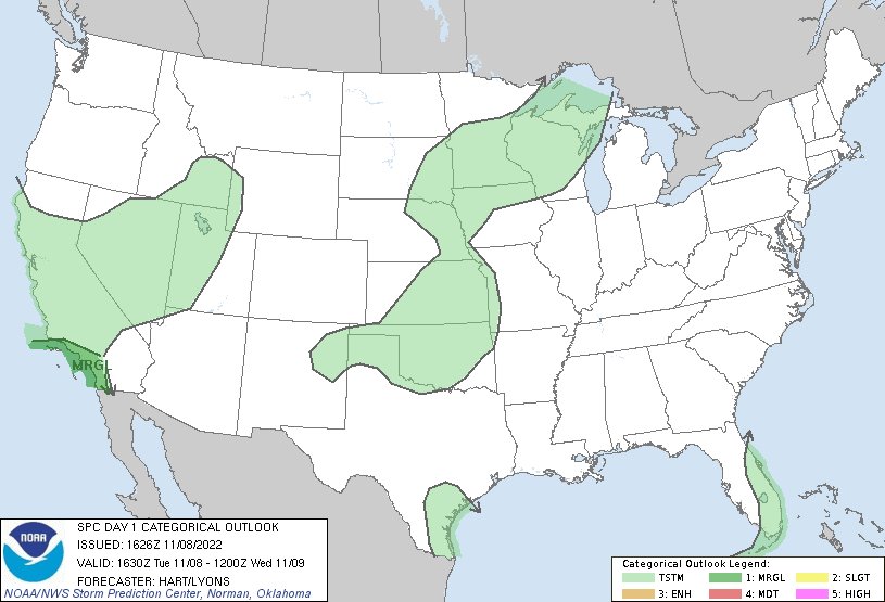 NWS Storm Prediction Center on Twitter "1028am CST SPC Day1 Outlook