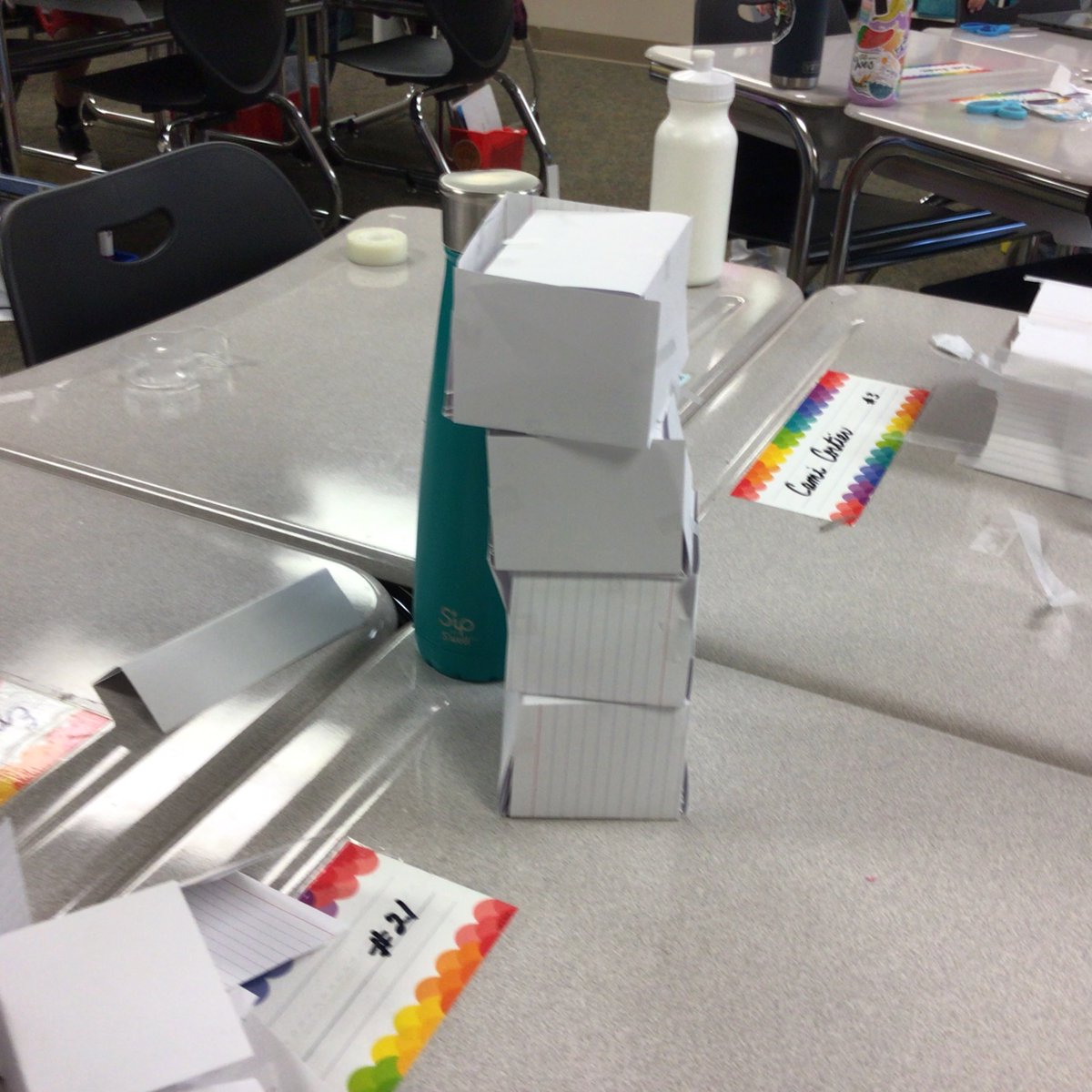 National STEM Day!  Index card towers.