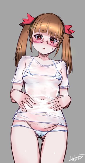 手慰みで描いてた池袋晶葉濡れスケTマイクロビキニ概念ラフ。うーむ。 