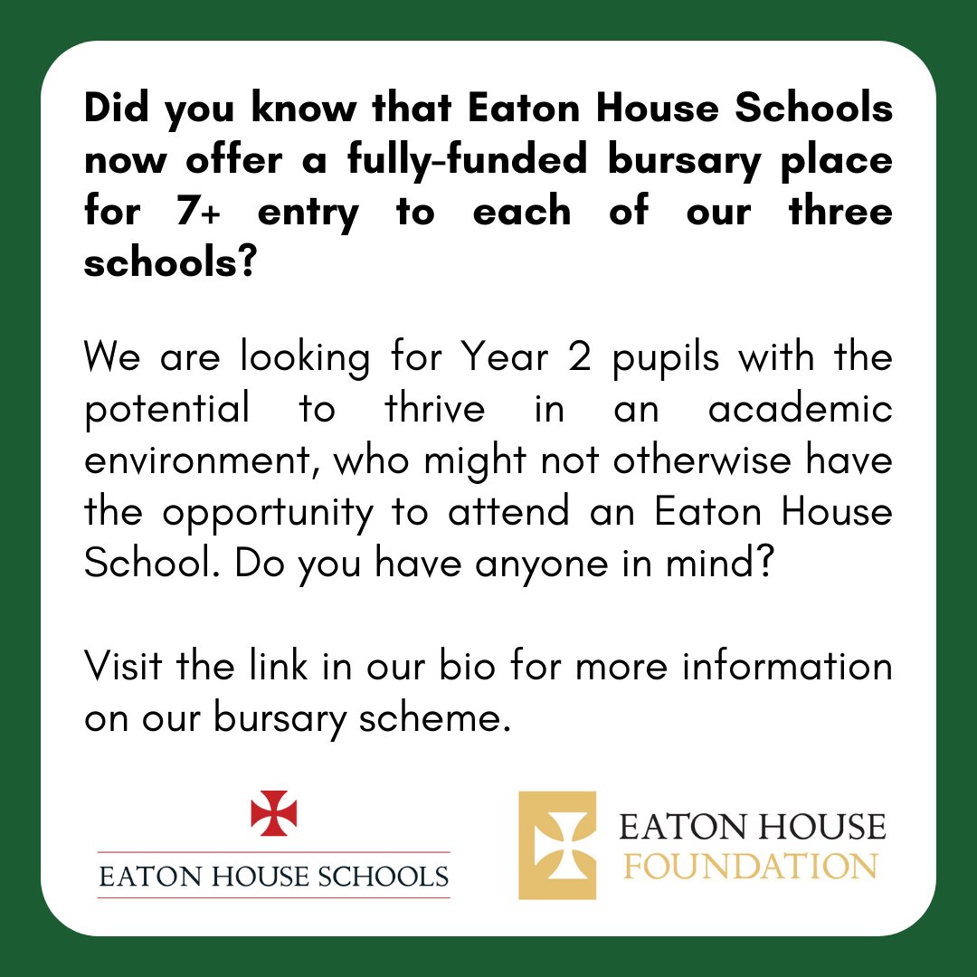 We are looking for talented applicants to our 7+ bursary scheme! We kindly ask that you share this post and help us spread the word🗣️

Children in Year 2 at local state schools are encouraged to apply! Visit the link in our bio for more information📚