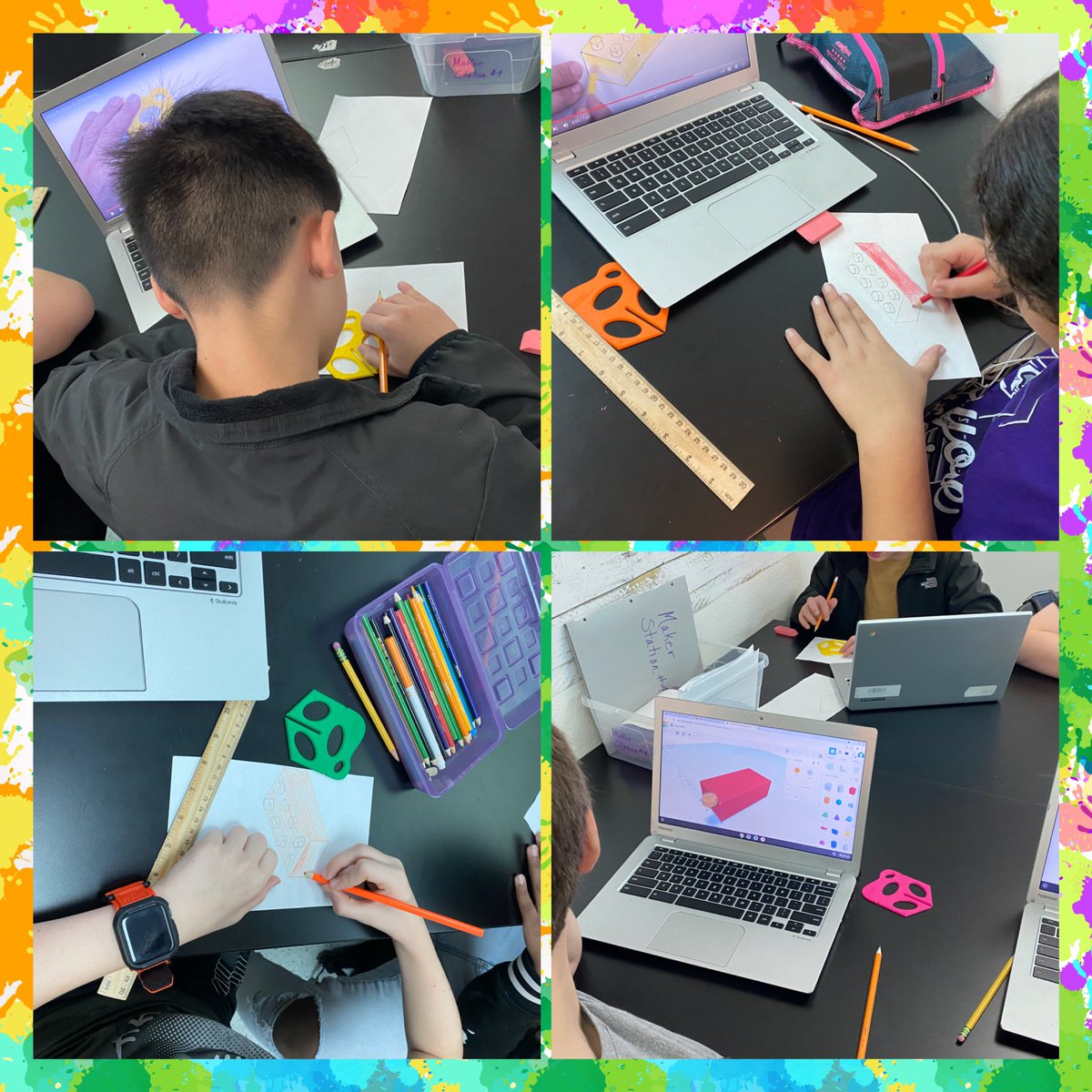 AISD_Makerspace's tweet photo. Mrs. Coleman’s 6th grade Makerspace classes are using @splat3d to sketch their ideas before designing in @tinkercad! Such a clever tool! #makerspace @AnnaISDCTESTEAM https://t.co/K8nADfRWgt