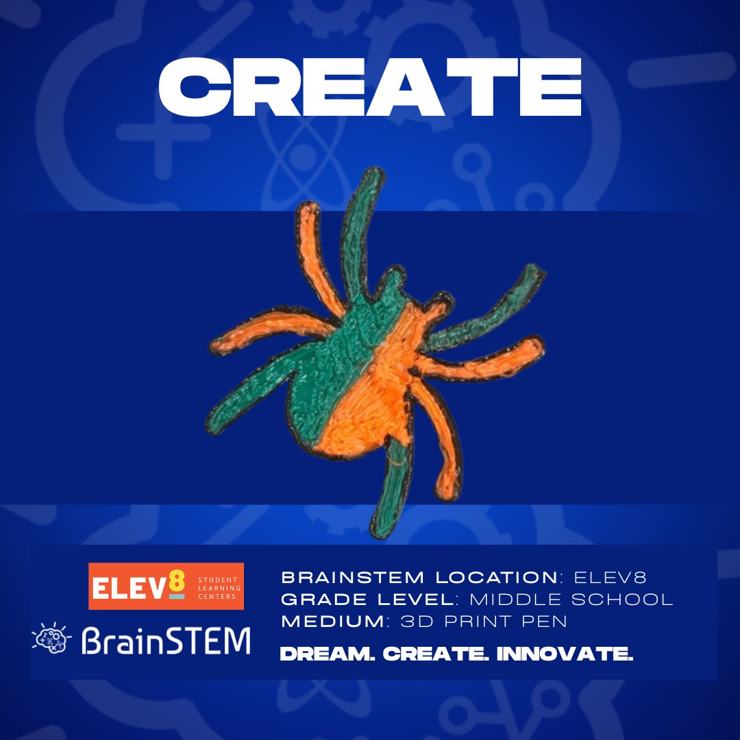 BrainSTEMU's tweet photo. Ss made creepy crawly things by hand with a 3D print pen. At BrainSTEM, we teach Ss the skills they need to create the things they dream of. Join our community of student creators at https://t.co/f9OUgOHkCs
Follow us for STEM projects! #DreamCreateInnovate #BrainSTEMU https://t.co/BQao6kIz4v
