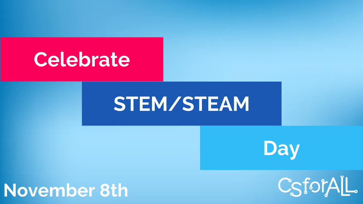 CSforALL's tweet photo. Happy National #STEMDay! ✨

#CSforALL celebrates the importance of #STEM #STEAM programs to help students find fun and engaging ways to pursue their interests in Science, Technology, Engineering, Art, and Mathematics.

Explore our curriculum directory at https://t.co/5tQbuQHwQE. https://t.co/LqJ6eif35d