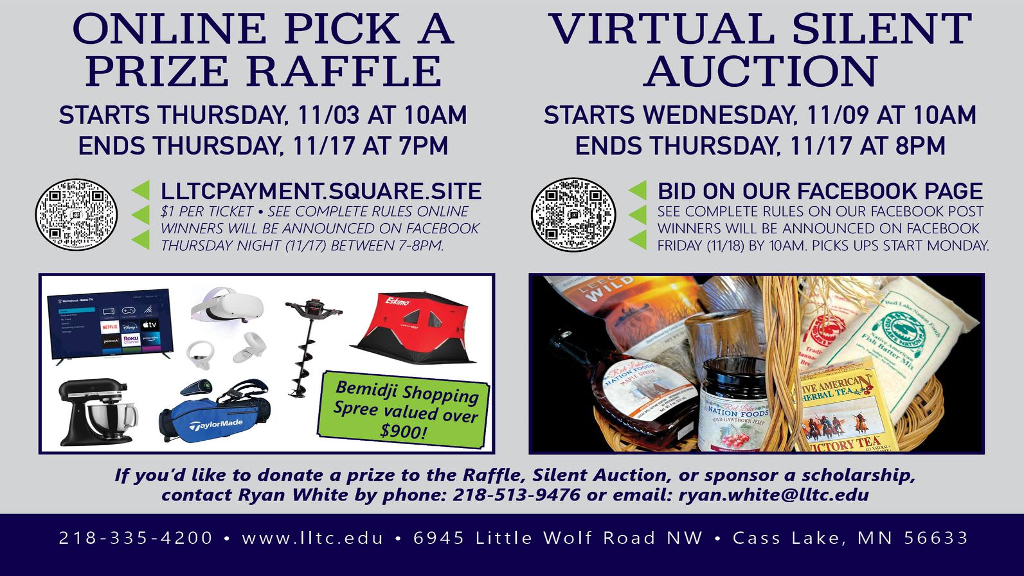 Leech Lake Tribal College Pick-A-Prize Online Raffle is live! 
lltcpayment.square.site