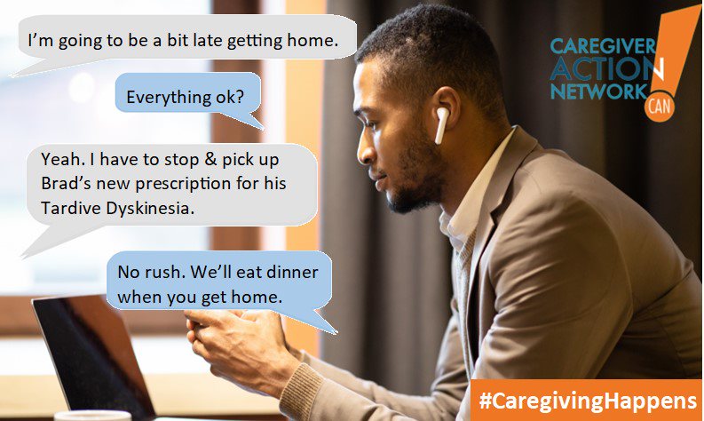 CaregiverAction's tweet photo. Sometimes #CaregivingHappens when you least expect it. 

Go to https://t.co/liriO29gYc for more on TD. #NFCMonth @TevaUSA  

#TDAwareness #tardivedyskinesia https://t.co/WZAyt3kwZw