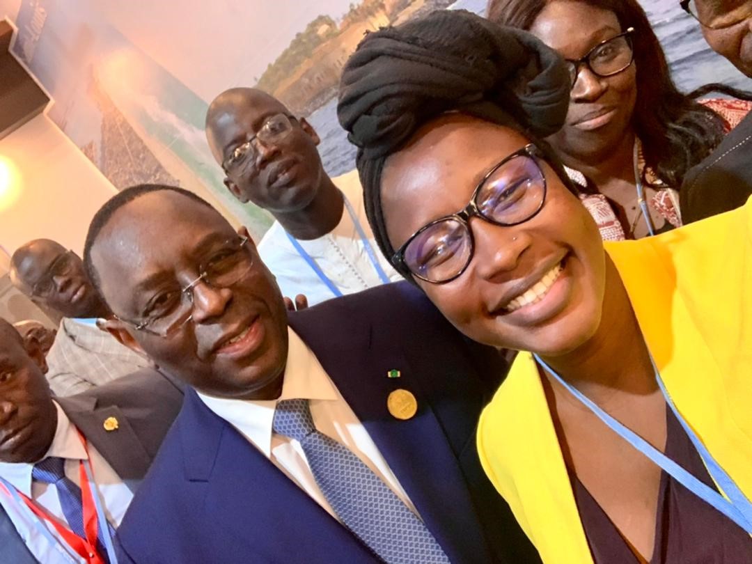 ONEChampions's tweet photo. Our Champion, @KhadyMati with the President of Senegal, @Macky_Sall at #CoP27. #ONEChampions #OneForClimateAction #ClimateJustice https://t.co/jt09oaBbv9