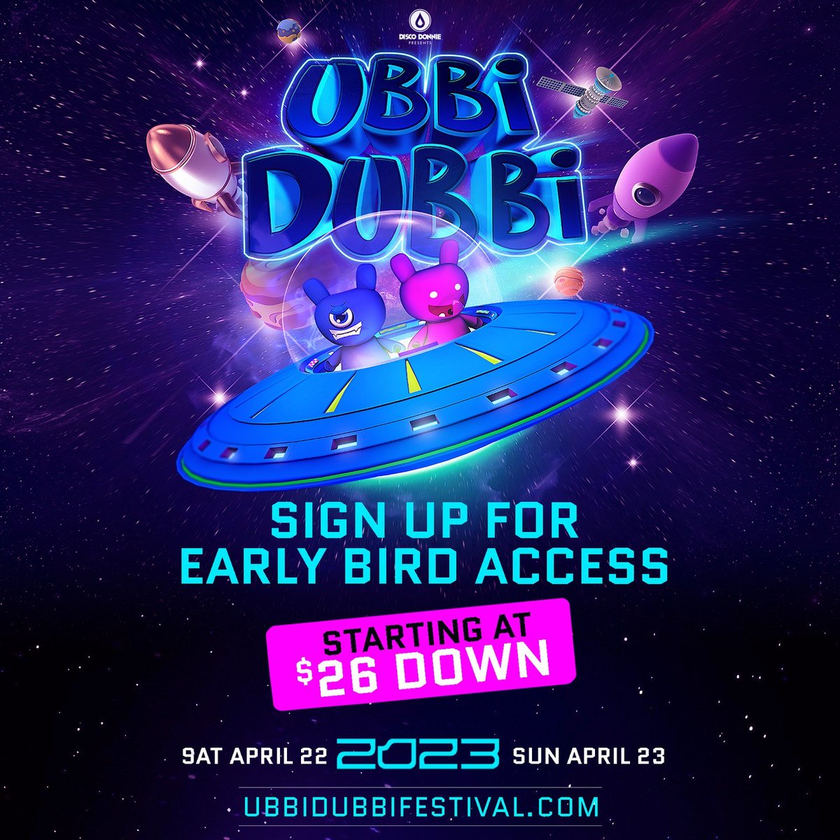 Sign up for early bird access... Lineup coming 🔜  #UbbiDubbi2023 

ubbidubbifestival.com