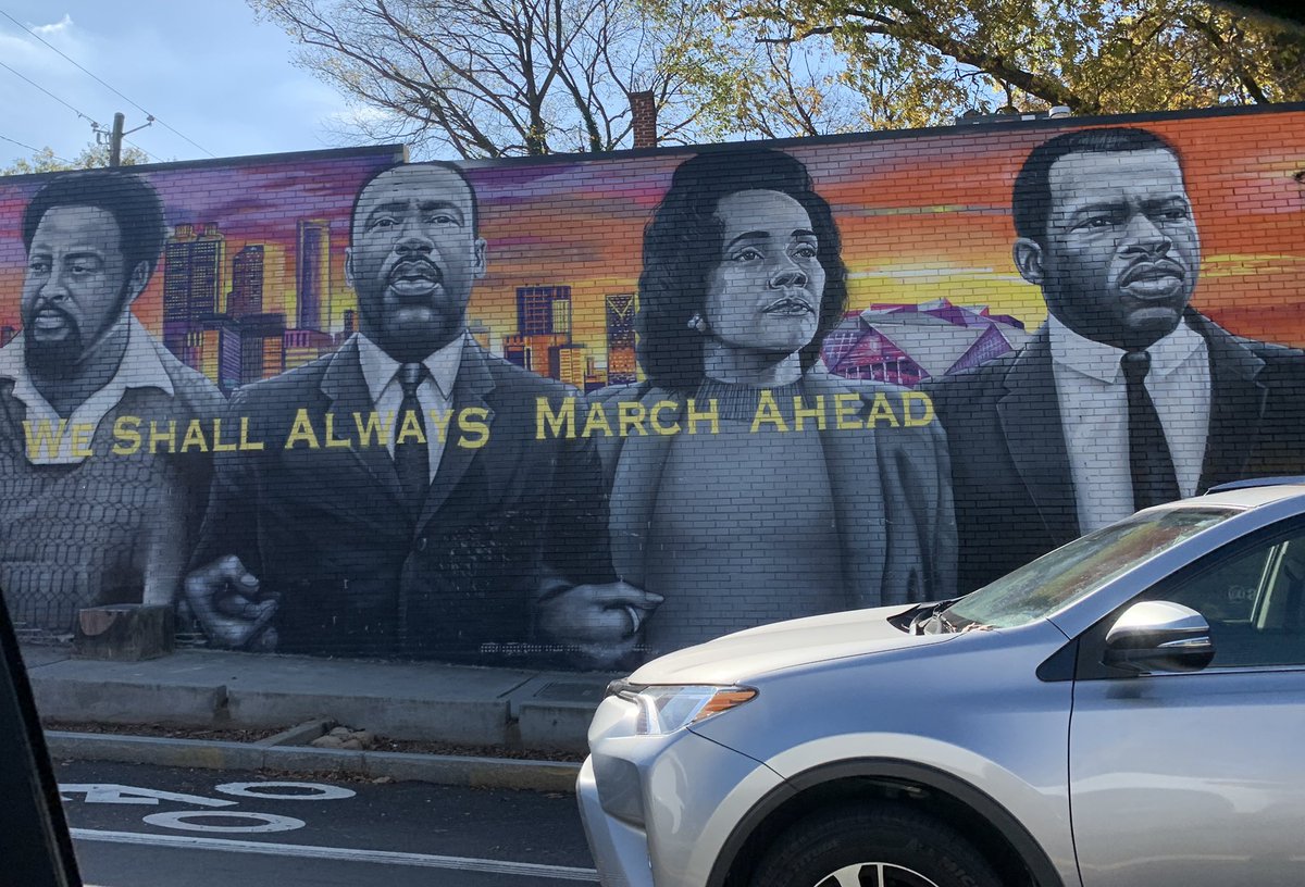 « Democracy is under threat and our rights also » say #atlanta voters in #FultonCounty, #warnock and #StaceyAbrams very popular in this area with murals of Martin Luther king and civil rights leaders #f24 @France24_en