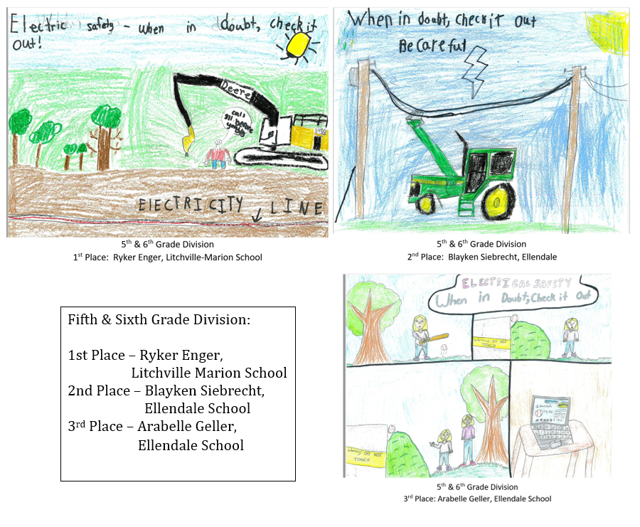 DakValElectric's tweet photo. CONGRATULATIONS to our October Co-op Month Safety Poster Contest Winners! 
A big Thank You to all students who participated, the judging wasn’t easy!
Each division has a 1st, 2nd, and 3rd place winner.
1st place receives $20
2nd Place receives $15
3rd place receives $10. https://t.co/2U57s9oTsj