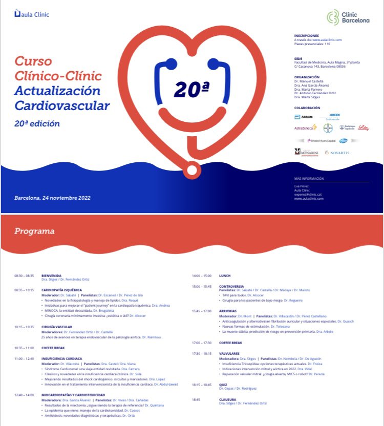 Marta Farrero (@martafarrero) on Twitter photo Curs d’actualitzacio Cardiovascular a l’Hospital Clinic. T’apuntes? <a href="/masitges/">marta sitges</a> <a href="/AnaGarcalvarez2/">Ana García Álvarez</a> <a href="/hospitalclinic/">Hospital Clínic</a> Curs d’actualitzacio Cardiovascular a l’Hospital Clinic. T’apuntes? <a href="/masitges/">marta sitges</a> <a href="/AnaGarcalvarez2/">Ana García Álvarez</a> <a href="/hospitalclinic/">Hospital Clínic</a>