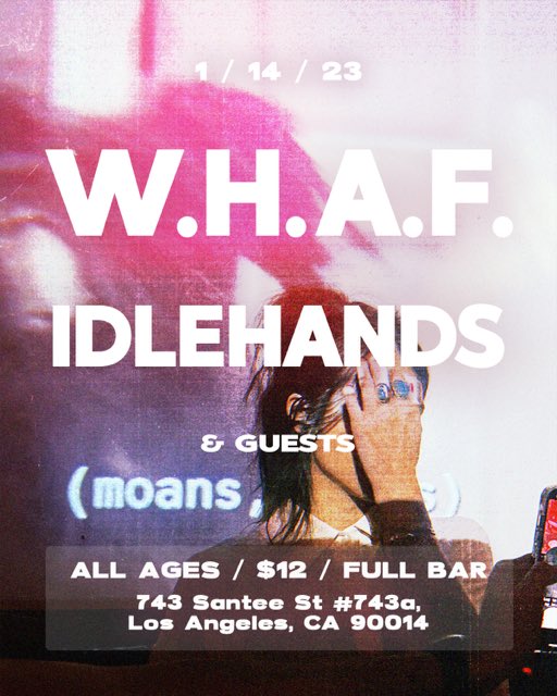 idlehandscult's tweet photo. Second show in LA added 1/14/23. More then happy to play with @whathandsarefor again! https://t.co/50sRBrvYB5
