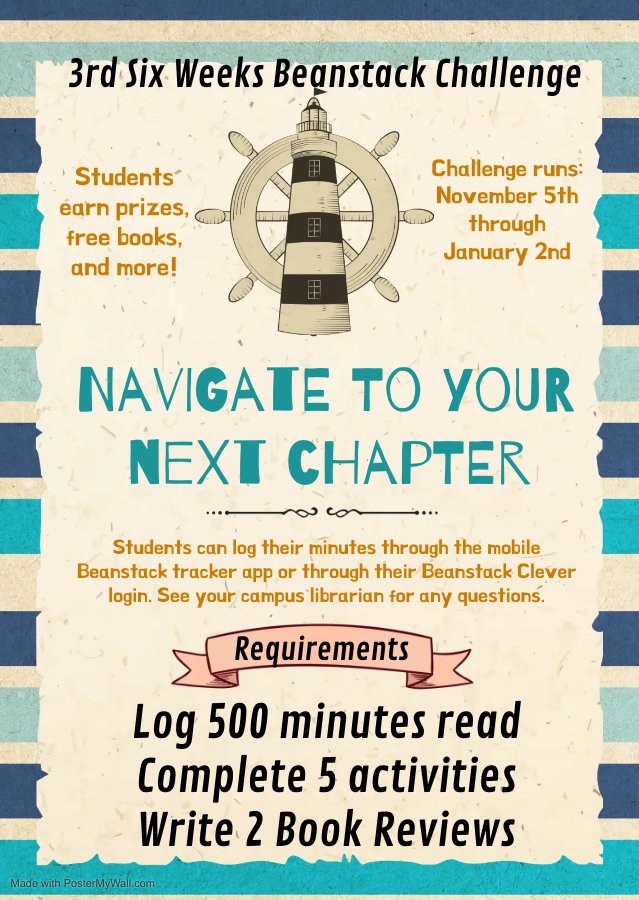 RISD students are on a roll. Let's keep it going with the 3rd six weeks Beanstack challenge. #RISDLibraries #Comeaboardwithreading @zoobeanreads
