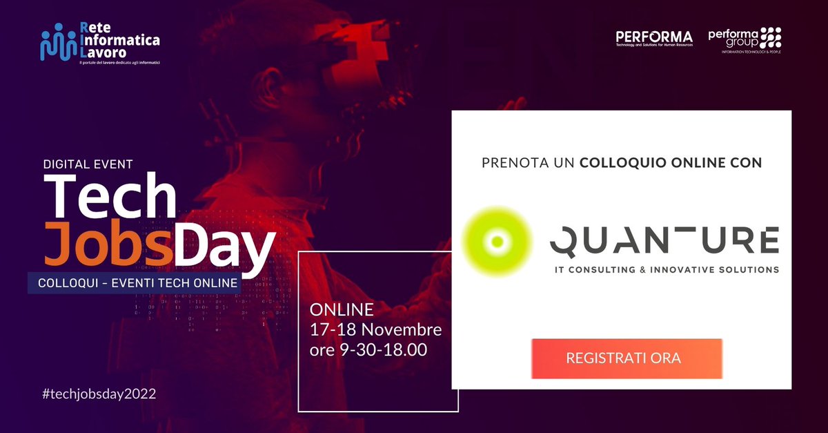 Reteinformatica's tweet image. Al #techjobsday2022 incontra il team di @QuantureSpA  Scopri le posizioni aperte.✅📌Registrati al talk "Un mondo senza password: utopia o realtà"⏰18 novembre ore 16.00. Registrati ora: bit.ly/31uOl5P

#webinars #development #lavoro #Jobs