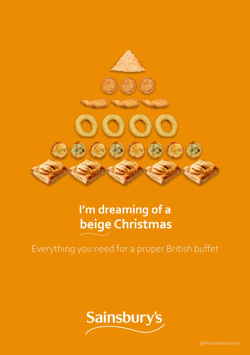 HannahHaworth15's tweet photo. I'm dreaming of a beige Christmas... Advertising #BeigeBuffets aka #BritishTapas with @OneMinuteBriefs and a fictional ad for @sainsburys https://t.co/zT5nZwRE69