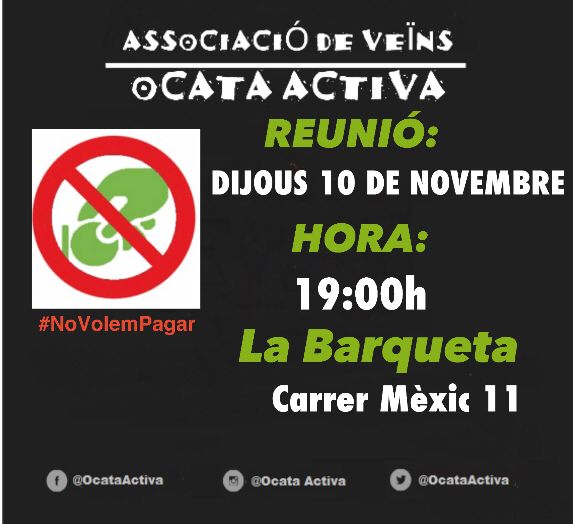 📢📢 El proper dijous, 10 de novembre, la nostra assemblea estarà exclusivament orientada a l'assessorament  de les diferents formes de presentar al•legacions si et trobes un "paperet" d'aquests al teu cotxe.
(Dirigida als socis de l'AAVV)