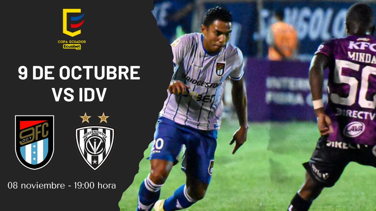 Esta noche se enfrenta el #9deoctubre vs el #IDV en el estadio Olímpico Atahualpa a partir de las 19:00 horas, por la final de la #CopaEcuadorEcuabet.