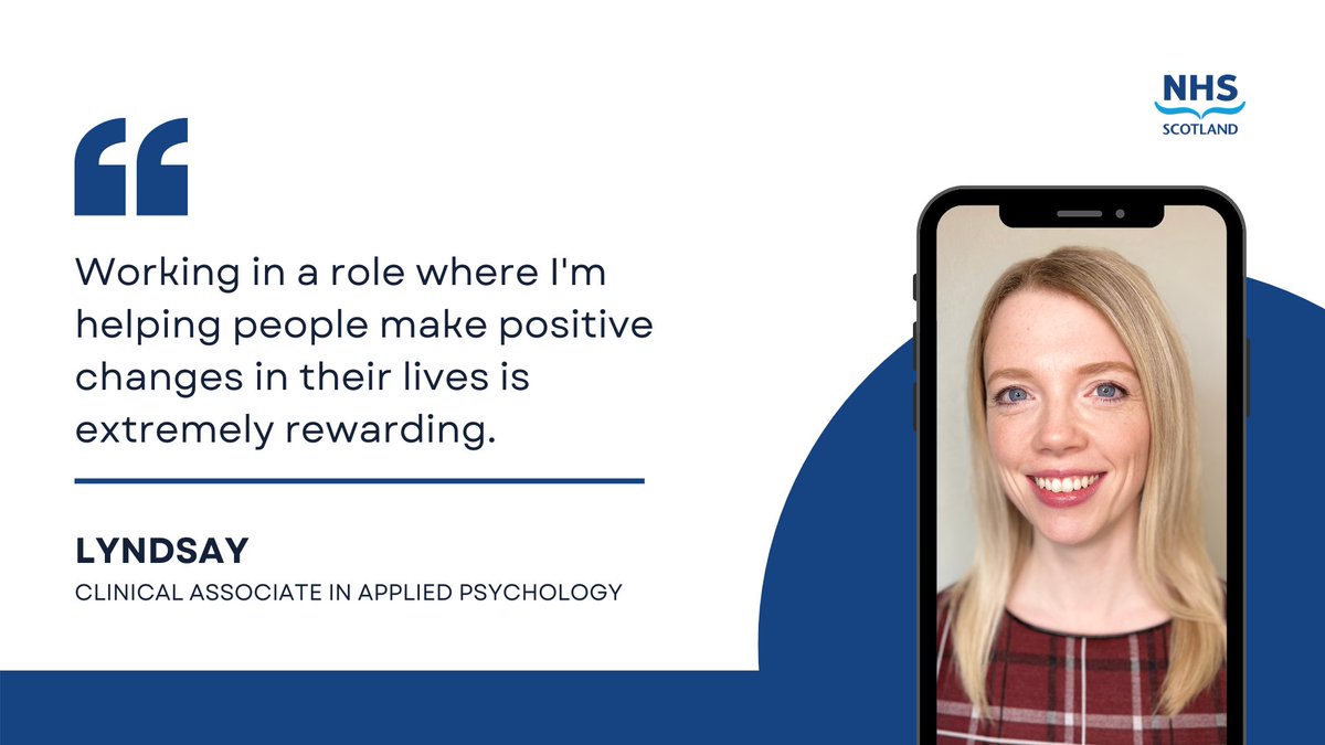 A clinical associate in applied psychology is a specialist mental health professional. They use psychological methods and research to help people make positive changes to their lives. Learn more about Lyndsay's role 🔗careers.nhs.scot/caap #ScotCareersWeek22