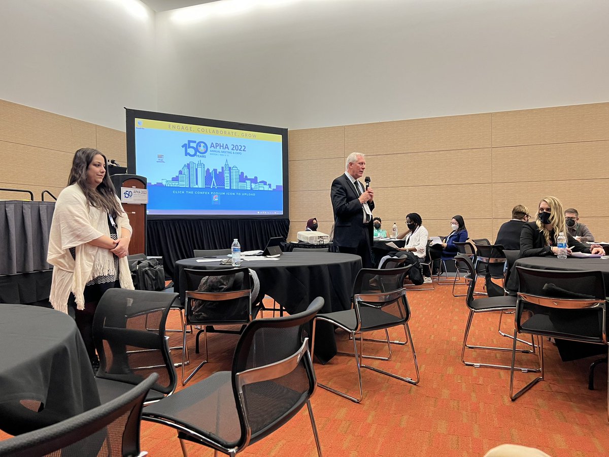 Thank you Bruce E. Crow, PsyD, MPH, Dept. of Veterans Affairs &amp; Kimberly Townsend, MHA, CDC Foundation for leading the round table discussion about the 988 mental health crisis line and all the authors who worked hard to write the late breaking 988 policy statement -#APHA2022