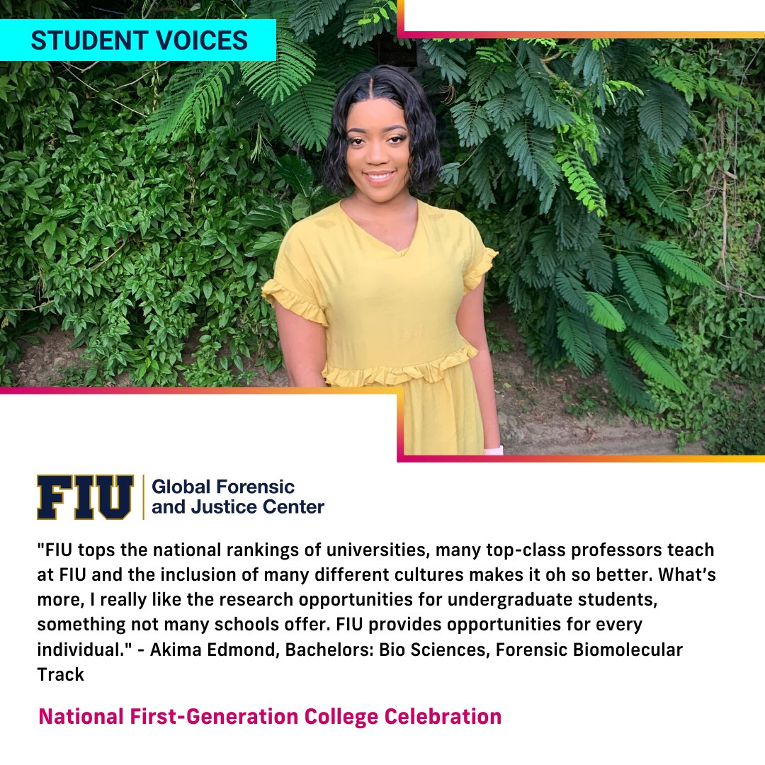 FIU_Forensics's tweet image. When #FirstGenerationStudent Akima isn't studying forensic science - she's sewing or at the beach. We're proud to have been her top choice for #research and a place where she can find a community so far from home. #CelebrateFirstGen