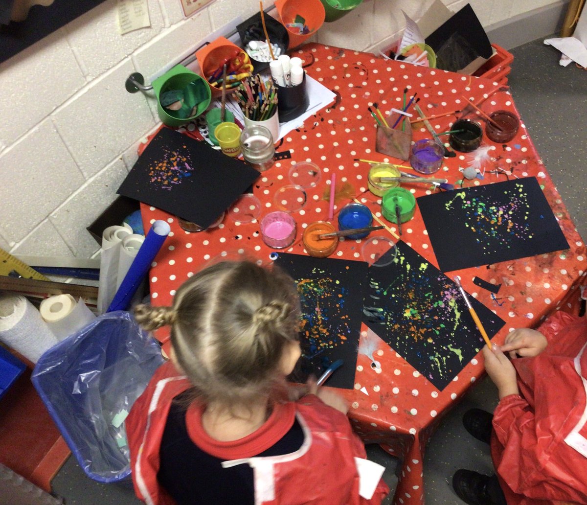 HawthornsEY's tweet photo. The Reception children loved seeing so many fireworks over the weekend. We let them create their own firework picture and using 2D shapes they made a rocket to stick on top! @HawthornsSchool https://t.co/VwC1EJ14IL