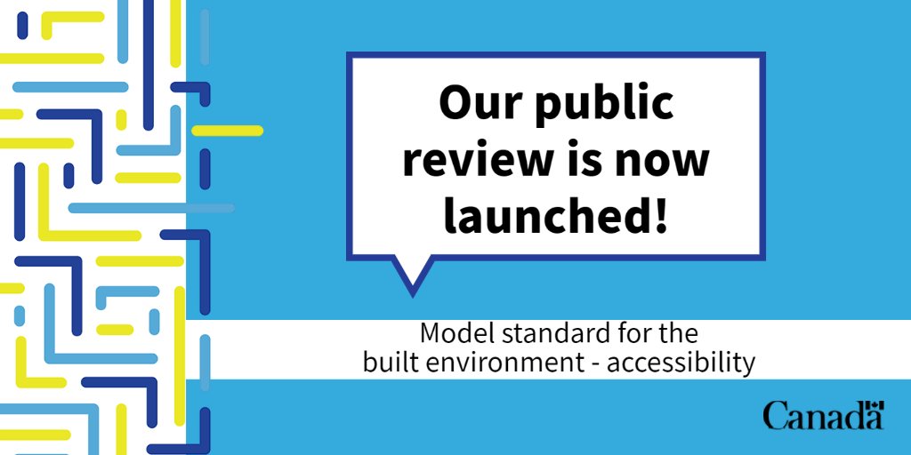AccStandardsCA's tweet photo. We want your feedback!📣 We have officially launched  the first public review of our draft model standard on the Built Environment!🏙️

Review the standard and provide your feedback until January 7, 2023: https://t.co/j7BQ85ziq4

#AccessibleCanada https://t.co/j3I0z03RKp