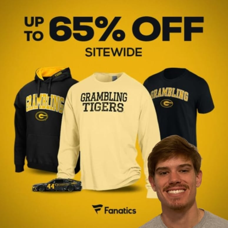 Now with @fanatics you can get #Grambling gear up to 65% off! And with their #ATHLYT #NIL deal it means Ill get part of the proceeds and so will Grambling - its a win-win. Use my custom link to buy and save now! #athlytpromo #sponsored   ayr.app/l/E1Qf