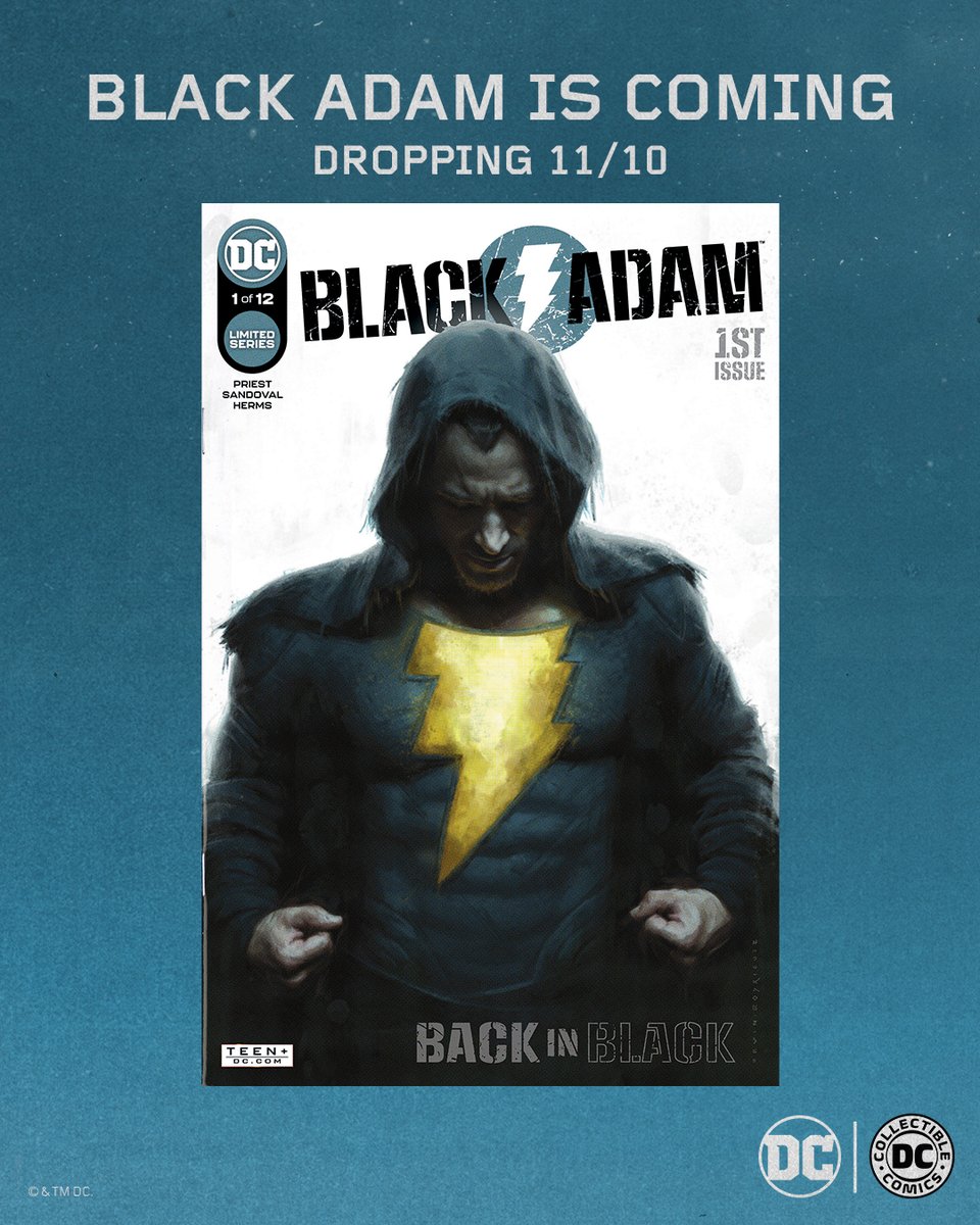 The hierarchy of power in DC Collectible Comics changes when Black Adam (2022) #1 lands Thursday with five variant tiers randomly inserted in the mint run. Don't miss out, sign up now! bit.ly/3DOYmKz