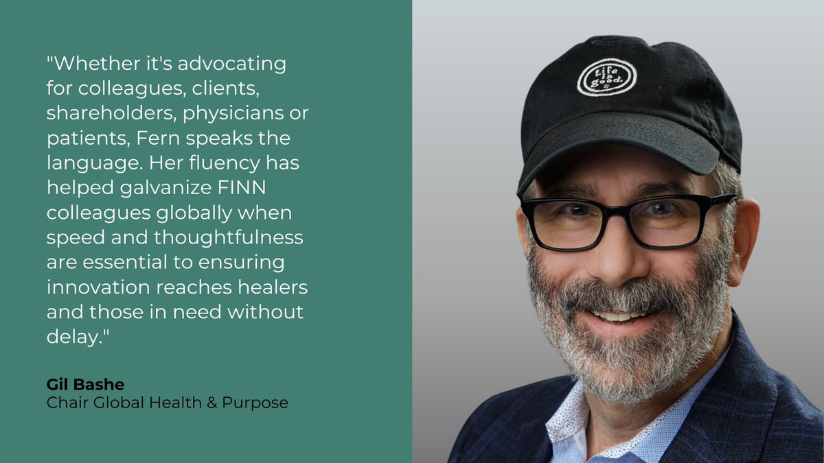 What makes <a href="/fernlazar/">Fern Lazar</a>, Global Health Practice Leader, such an exceptional leader and colleague? Peter Finn, FINN CEO and Founder, and <a href="/Gil_Bashe/">GIL BASHE</a>, Chair, Global Health &amp; Purpose, share their thoughts. Learn more: finnpartners.com/news-insights/… #PRWeekHealthInfluencer30 #HealthInnovation