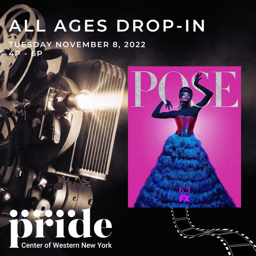 We’ll be watching Pose during the all-ages drop-in tonight at PCWNY from 4-7pm!! Come join and enjoy, see you there!