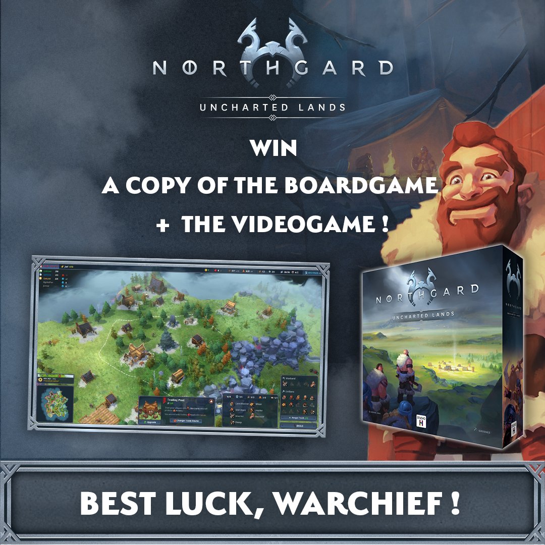 HachetteBGUSA's tweet photo. 🌎 INTL GIVEAWAY 🌍

Enter to win BOTH the #Northgard board game and a key for the acclaimed video game that inspired it!

To enter...
1. Like this post
2. Subscribe to @Studio_H_Games, @HachetteGames, and @HachetteBGUK 
3. Retweet &amp; tag a friend!

Winners chosen Monday, Nov 14! https://t.co/lMW4tLGA4R