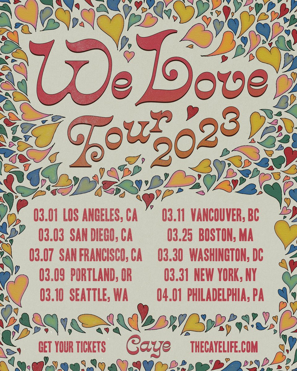 over the moon to announce the first Caye headline tour. cannot wait to experience these songs live with you 🤍 tickets on sale friday (Nov. 11th). we loooove